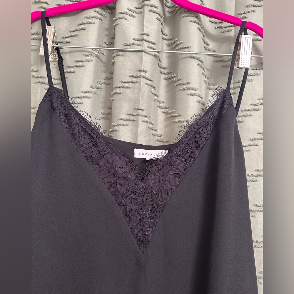 Socialite black lace tank top size XL - Picture 4 of 7